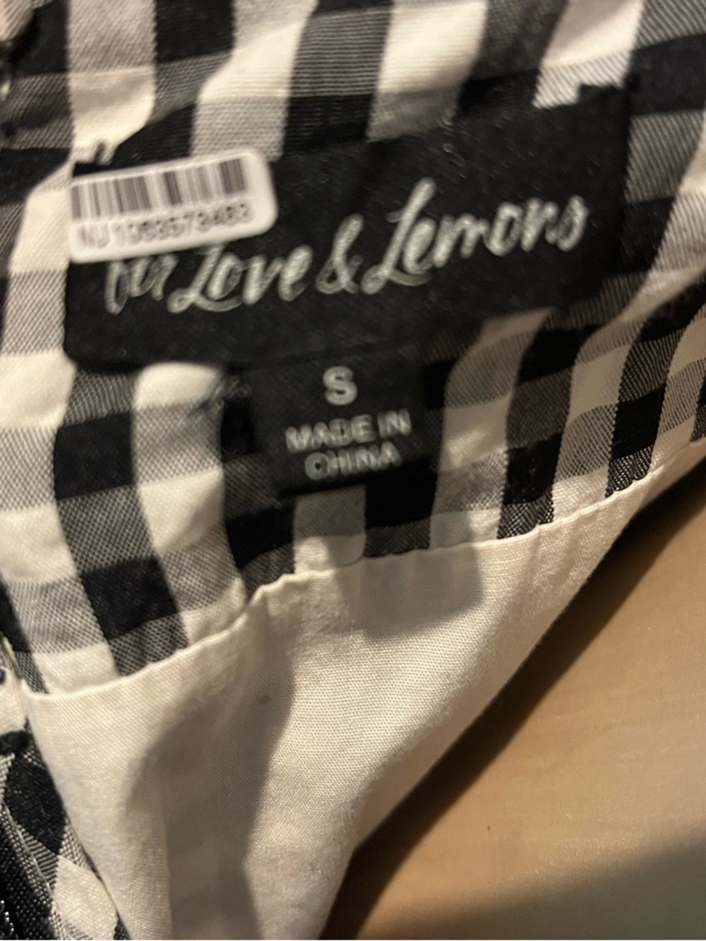 For Love and Lemons Black and White Gingham Spaghetti Strap Dress - Picture 6 of 8